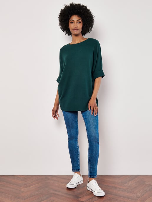 Apricot Soft-Touch Batwing Waffle Knit Top - Image 5
