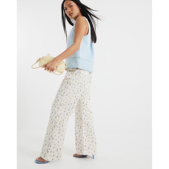 River Island Womens Straight Jeans Petite Beige Leg Ditsy Floral - Image 3