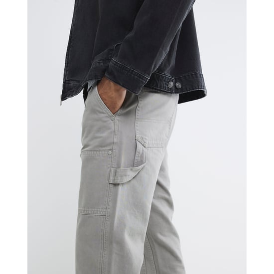 River Island Mens Straight Jeans Grey Leg Carpenter - Image 3