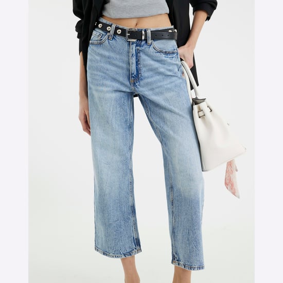 River Island Womens Straight Jeans Blue High Waisted Relaxed Crop - Image 5
