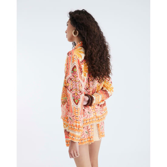 River Island Womens Orange Long Sleeve Graphic Print Shirt - Image 3