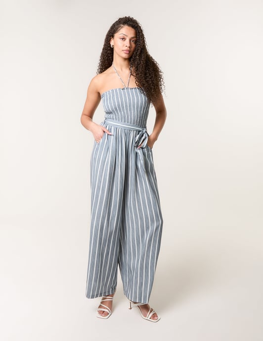 Shirred Tie Neck Jumpsuit - Image 3