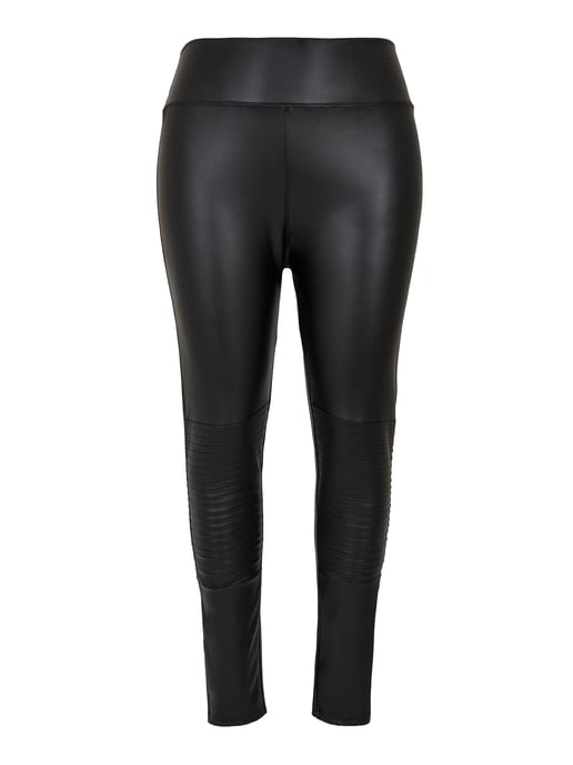 Apricot Leather Look Biker Leggings - Image 1