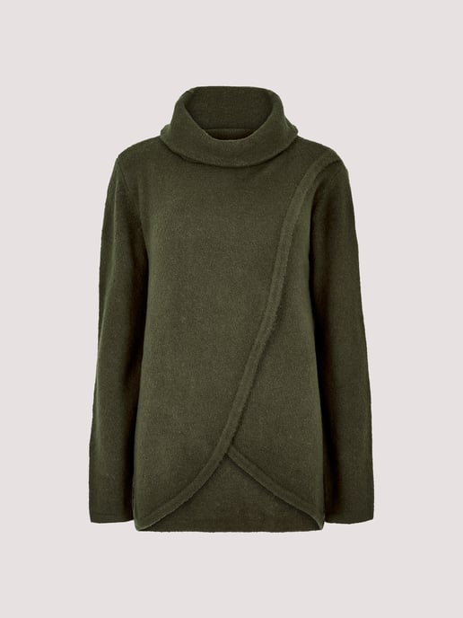 Apricot Roll Neck Wrap Jumper - Image 5