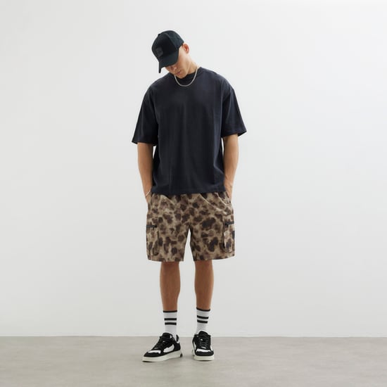 River Island Mens Brown Camouflage Cargo Shorts - Image 1