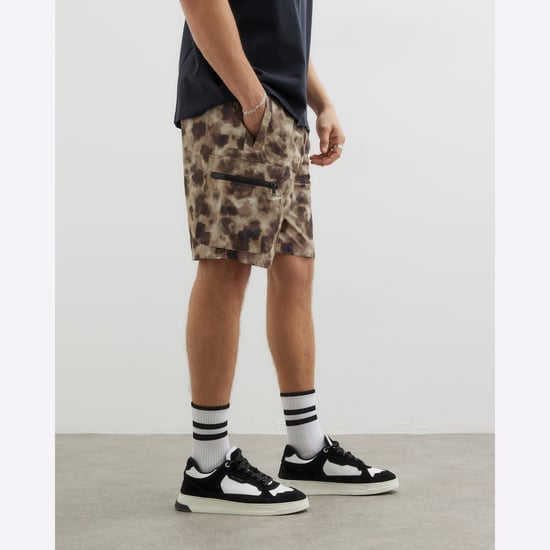 River Island Mens Brown Camouflage Cargo Shorts - Image 3