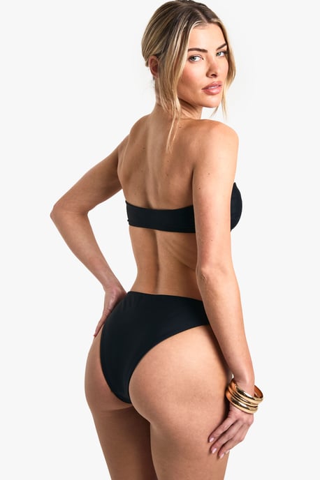 Pearl Flower Gold Hardware Detail High Leg Bikini Bottoms - Image 2