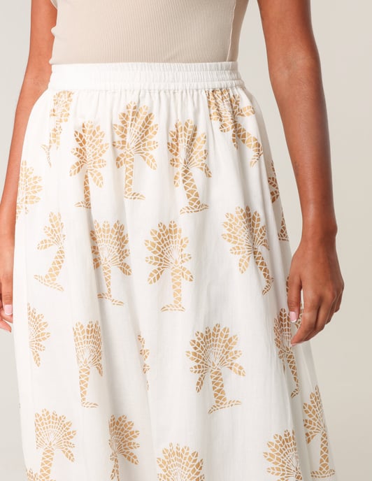 Gold Palm Print Circle Skirt - Image 2