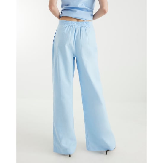 River Island Womens Wide Leg Trousers Blue Linen Blend - Image 3