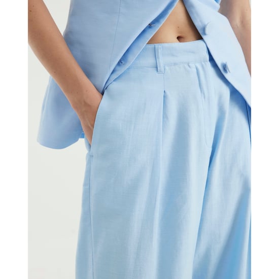 River Island Womens Wide Leg Trousers Blue Linen Blend - Image 4
