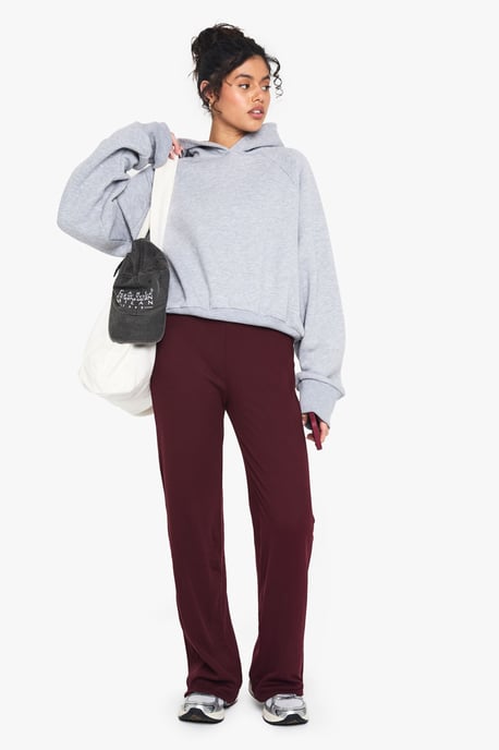 Double Layer Modal Rib Wide Leg Trouser - Image 1
