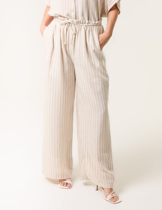 Paperbag Waist Pinstripe Trouser - Image 2