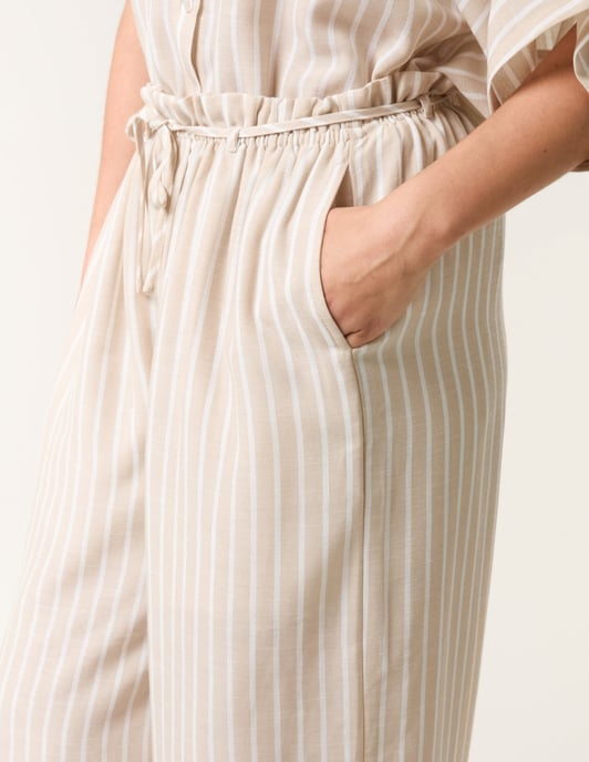 Paperbag Waist Pinstripe Trouser - Image 3