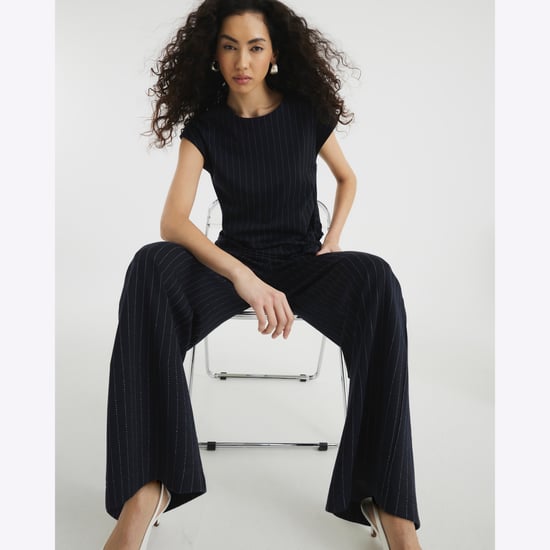 River Island Womens Trousers Navy Drawstring Pinstripe - Image 5