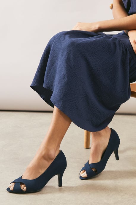 Good For The Sole: Wide Fit Honey Peep Toe Court Shoes - Image 1