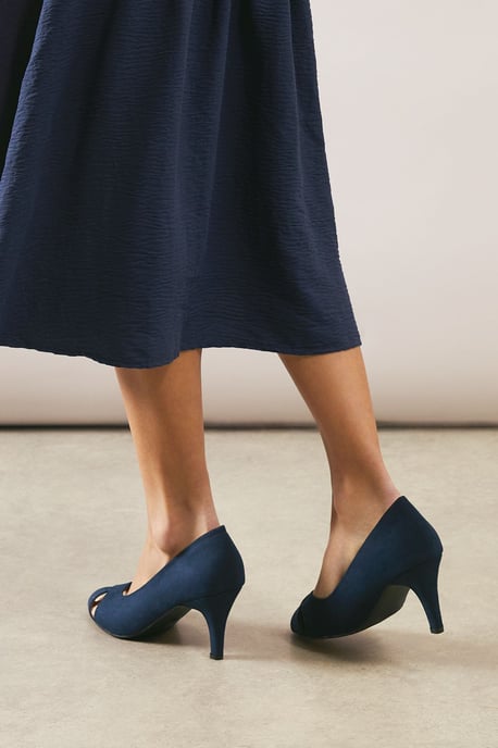 Good For The Sole: Wide Fit Honey Peep Toe Court Shoes - Image 4