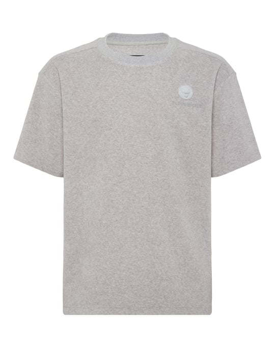 T-shirt med rund halsringning i svampbomull - Image 1