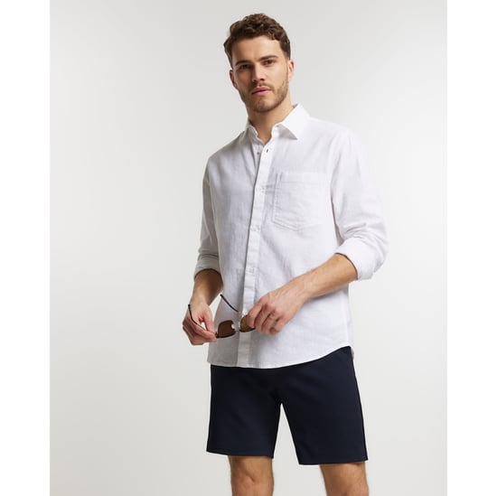 River Island Mens Navy Slim Fit Waffle Shorts - Image 2