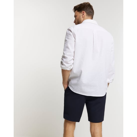 River Island Mens Navy Slim Fit Waffle Shorts - Image 3