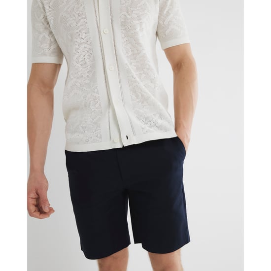 River Island Mens Navy Slim Fit Belted Chino Shorts - Image 5