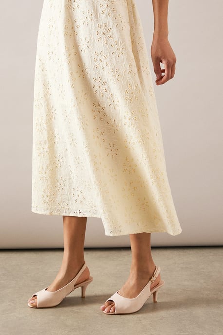 Good For The Sole: Wide Fit Evelyn Peep Toe Sling Back Heeled Sandals - Image 4