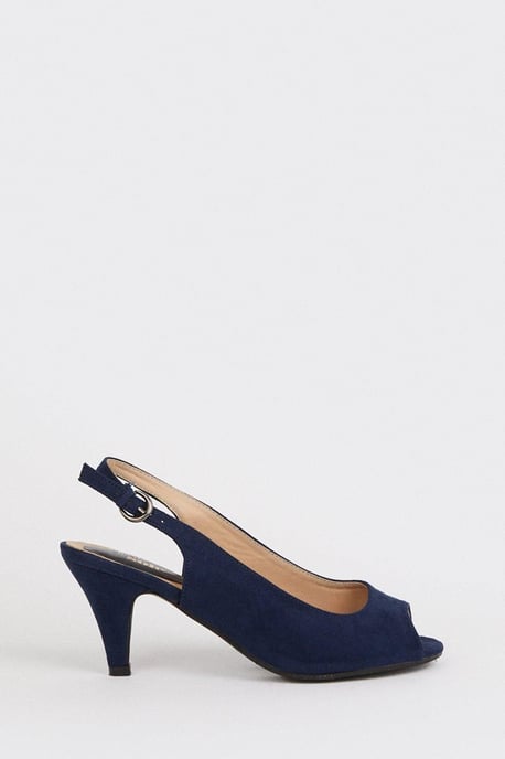 Good For The Sole: Wide Fit Evelyn Peep Toe Sling Back Heeled Sandals - Image 2
