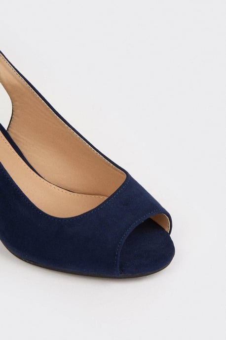 Good For The Sole: Wide Fit Evelyn Peep Toe Sling Back Heeled Sandals - Image 4