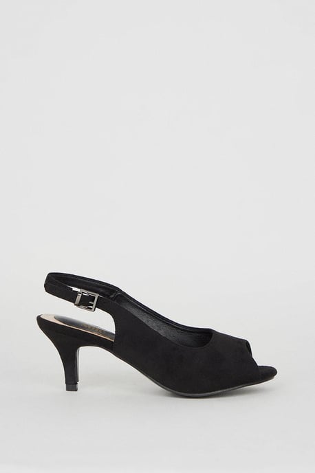 Good For The Sole: Wide Fit Evelyn Peep Toe Sling Back Heeled Sandals - Image 2