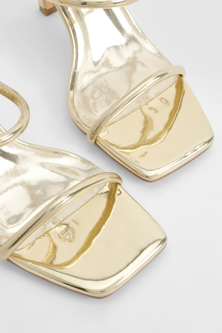 Metallic Padded Strappy High Heels - Image 4