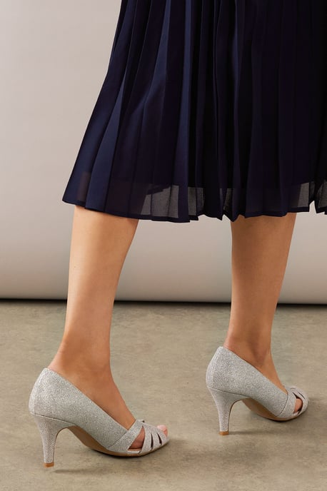 Good For The Sole: Wide Fit Honies Peep Toe Court Shoes - Image 3
