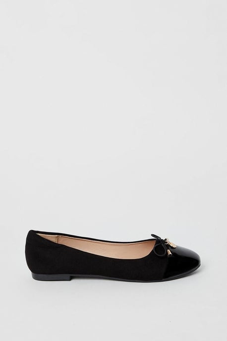 Good For The Sole: Tash Comfort Toecap Bow Detail Ballet Pumps - Image 2