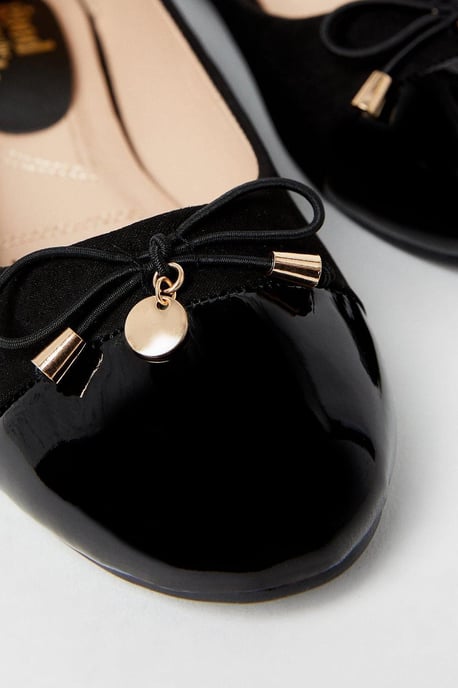 Good For The Sole: Tash Comfort Toecap Bow Detail Ballet Pumps - Image 4