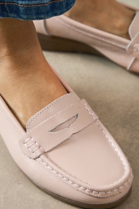 Good For The Sole: Wide Fit Niamh Leather Comfort Wedge Loafers - Image 3