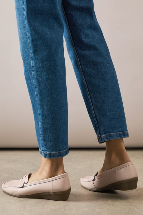 Good For The Sole: Wide Fit Niamh Leather Comfort Wedge Loafers - Image 4