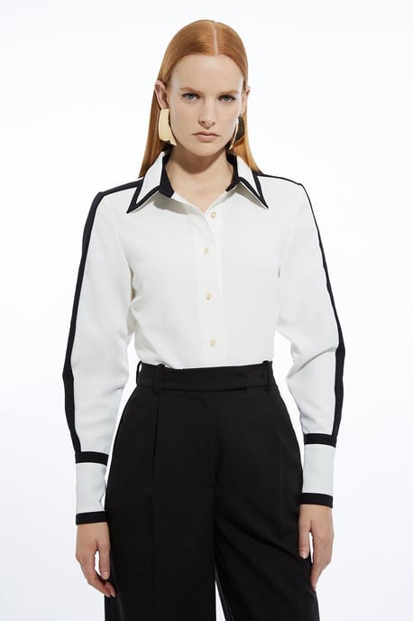 Colour Block Twill Woven Shirt - Image 1