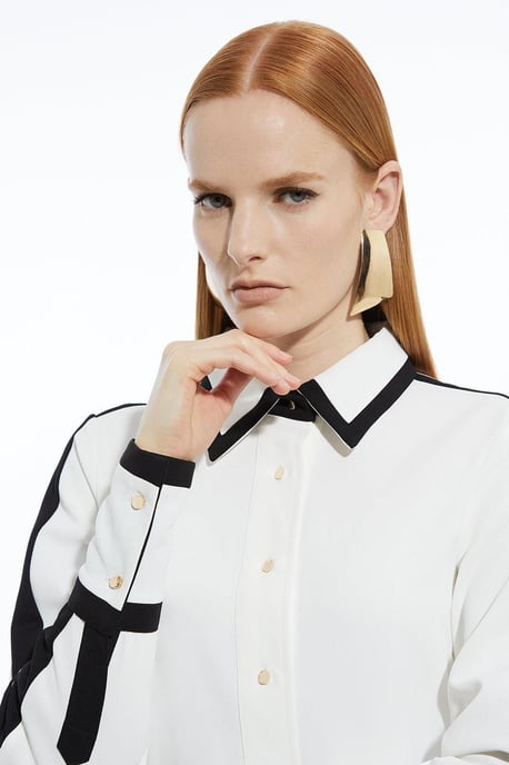 Colour Block Twill Woven Shirt - Image 2
