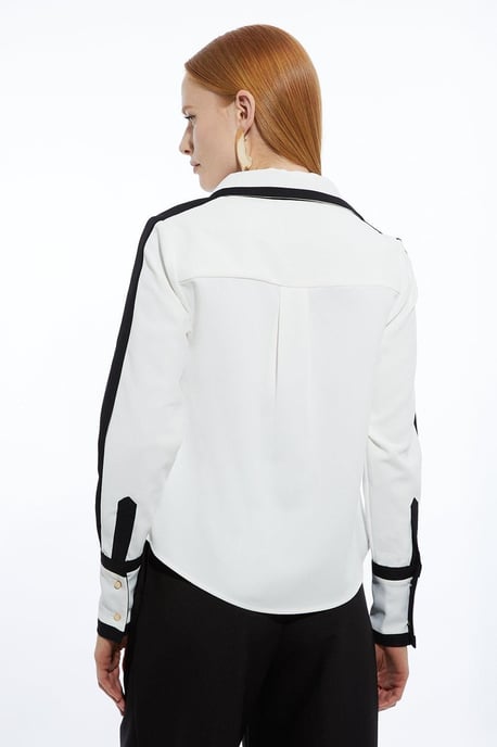 Colour Block Twill Woven Shirt - Image 5