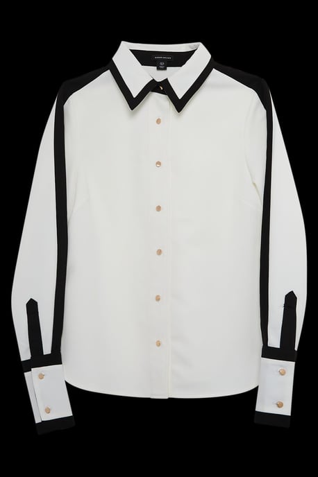 Colour Block Twill Woven Shirt - Image 6