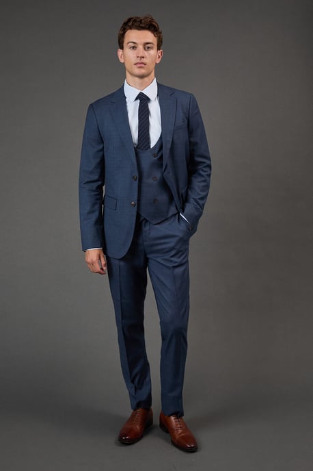 Dark Blue Brushed Waistcoat - Image 2