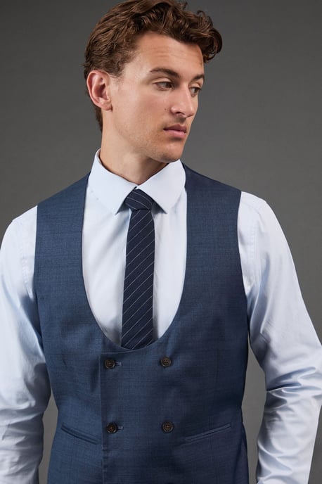 Dark Blue Brushed Waistcoat - Image 4