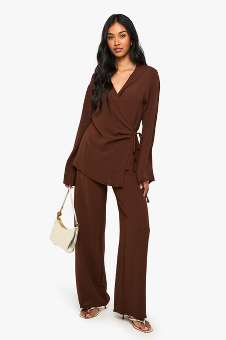 Woven Wrap Top & Trouser Set - Image 1