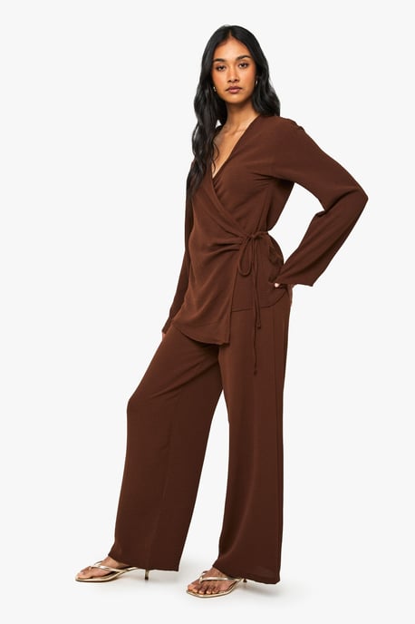 Woven Wrap Top & Trouser Set - Image 3