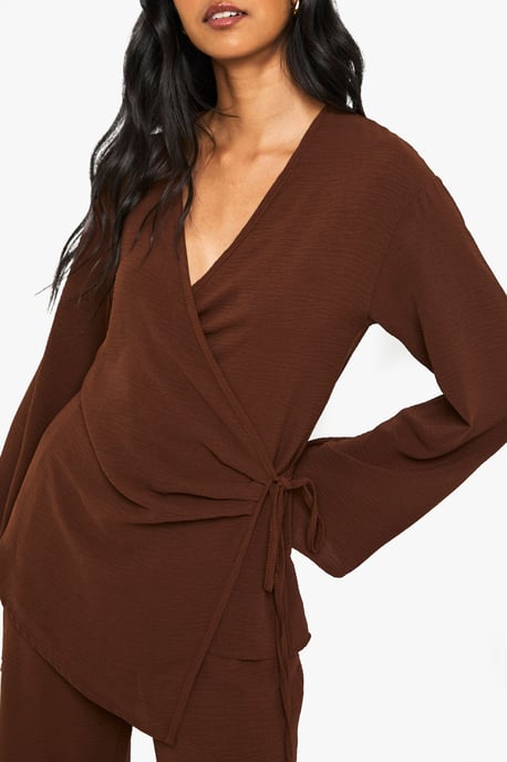 Woven Wrap Top & Trouser Set - Image 4