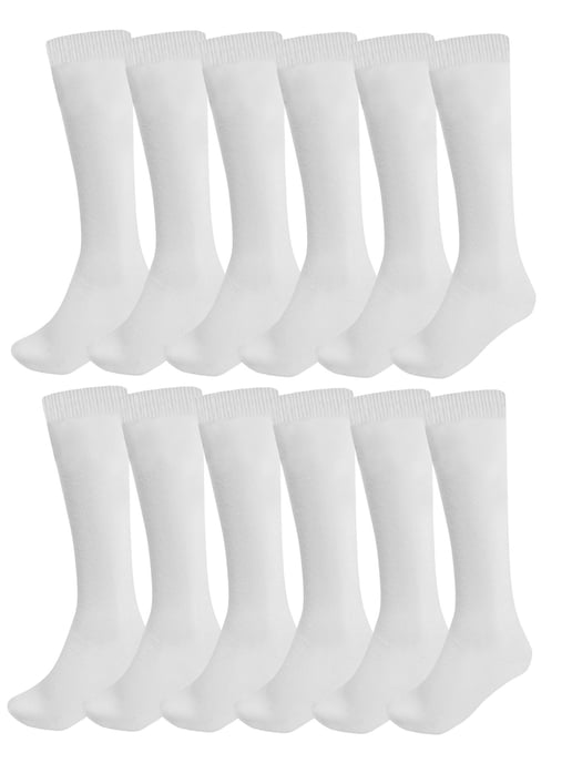 12 Pack Kids Plain Knee High Socks - Image 1