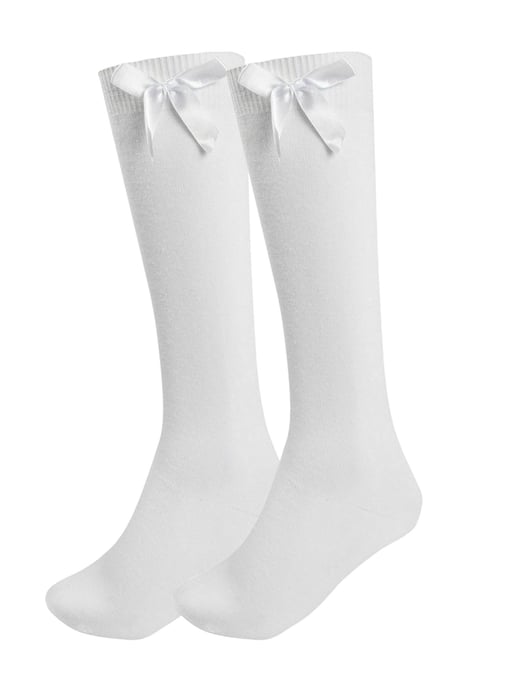 6 Pack Girls Knee High Socks With Bow - Image 2