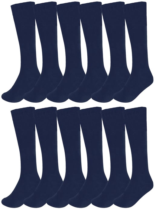 12 Pack Kids Plain Knee High Socks - Image 1