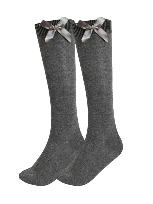 6 Pack Girls Knee High Socks With Bow - Image 2