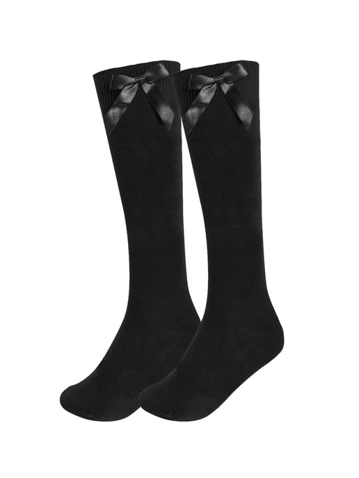 6 Pack Girls Knee High Socks With Bow - Image 2