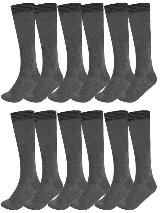 12 Pack Kids Plain Knee High Socks - Image 1