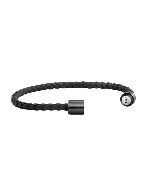 cai Bracelet Leather olive leaf tanned black - Image 2